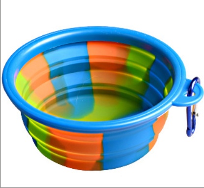 Camouflage silicone bowl foldable portable out pet supplies dog food bowl - Image 4