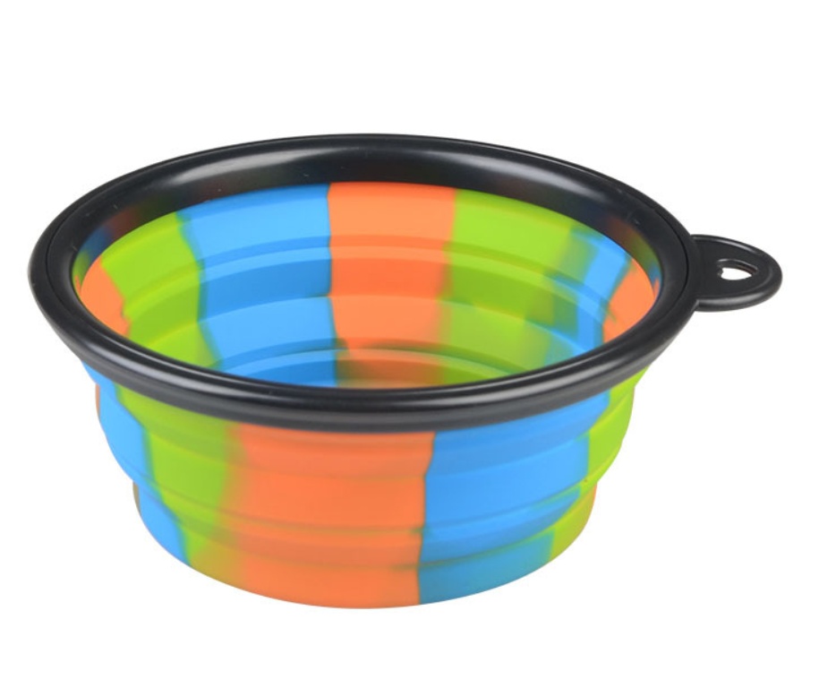 Camouflage silicone bowl foldable portable out pet supplies dog food bowl - Image 2
