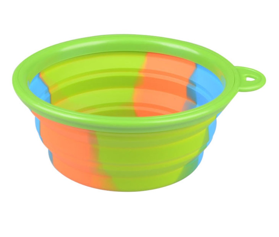 Camouflage silicone bowl foldable portable out pet supplies dog food bowl - Image 5