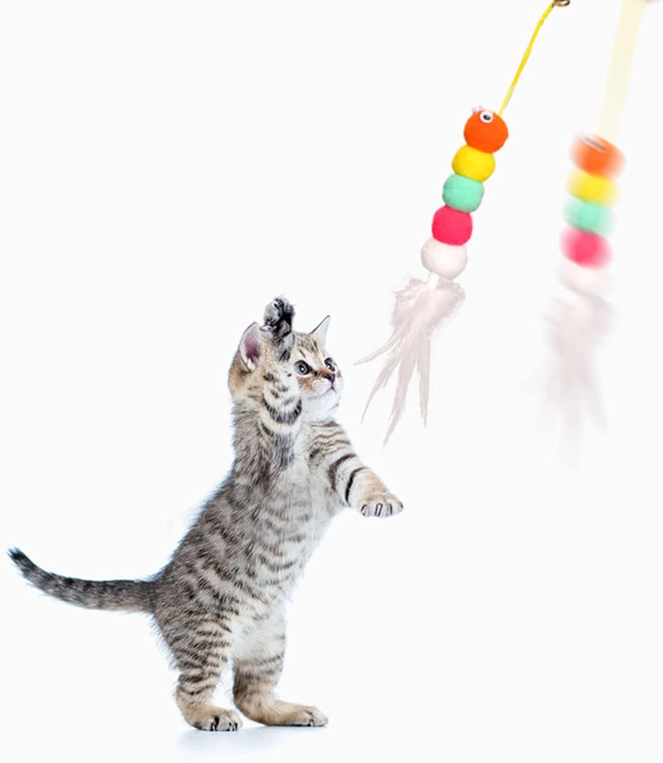 Cat Toys For Indoor Cats Interactive Cat Toys For Indoor Cats 200cm Hanging Cat Toy Self-Excited Retractable Nylon Stress Relief Cat Catnip Swing - Image 4