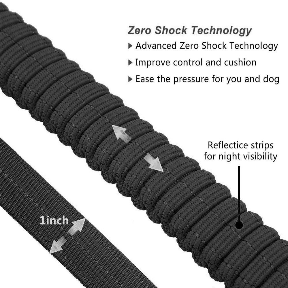 Dog Leash, Dog Leash For Large Dogs, Multifunctional Dog Leashes For Medium Dogs, Adjustable Dog Leash With Car Seatbelt, 4-6 FT Strong Bungee Dog Leash - Image 5