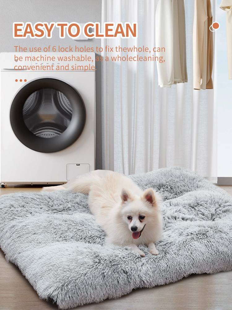 Dog Bed Mats Washable Large Dog Sofa Bed Portable Pet Kennel Long Plush House Sleep Protector Product Dog Bed - Image 8
